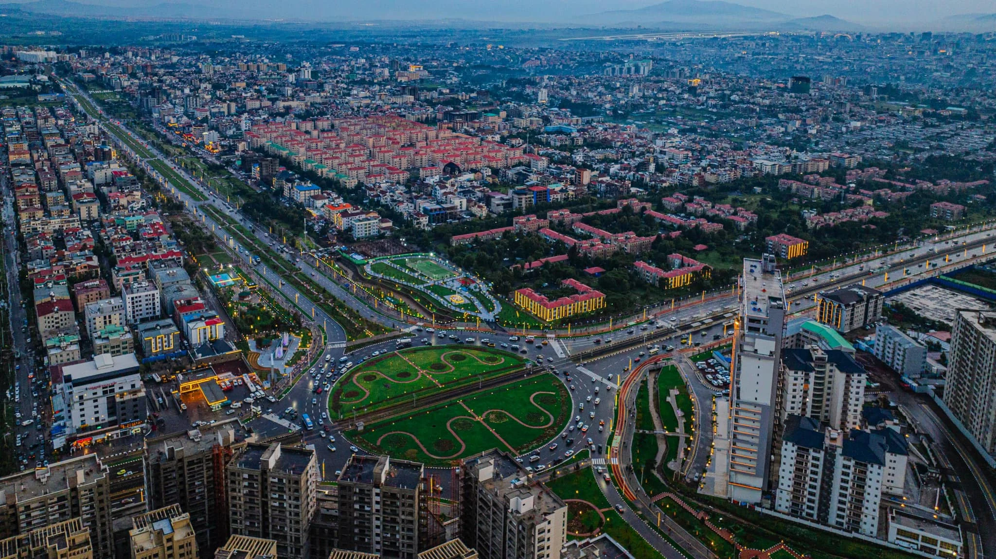 CMC Yetebaberut square and the modern urban corridor in Addis Ababa