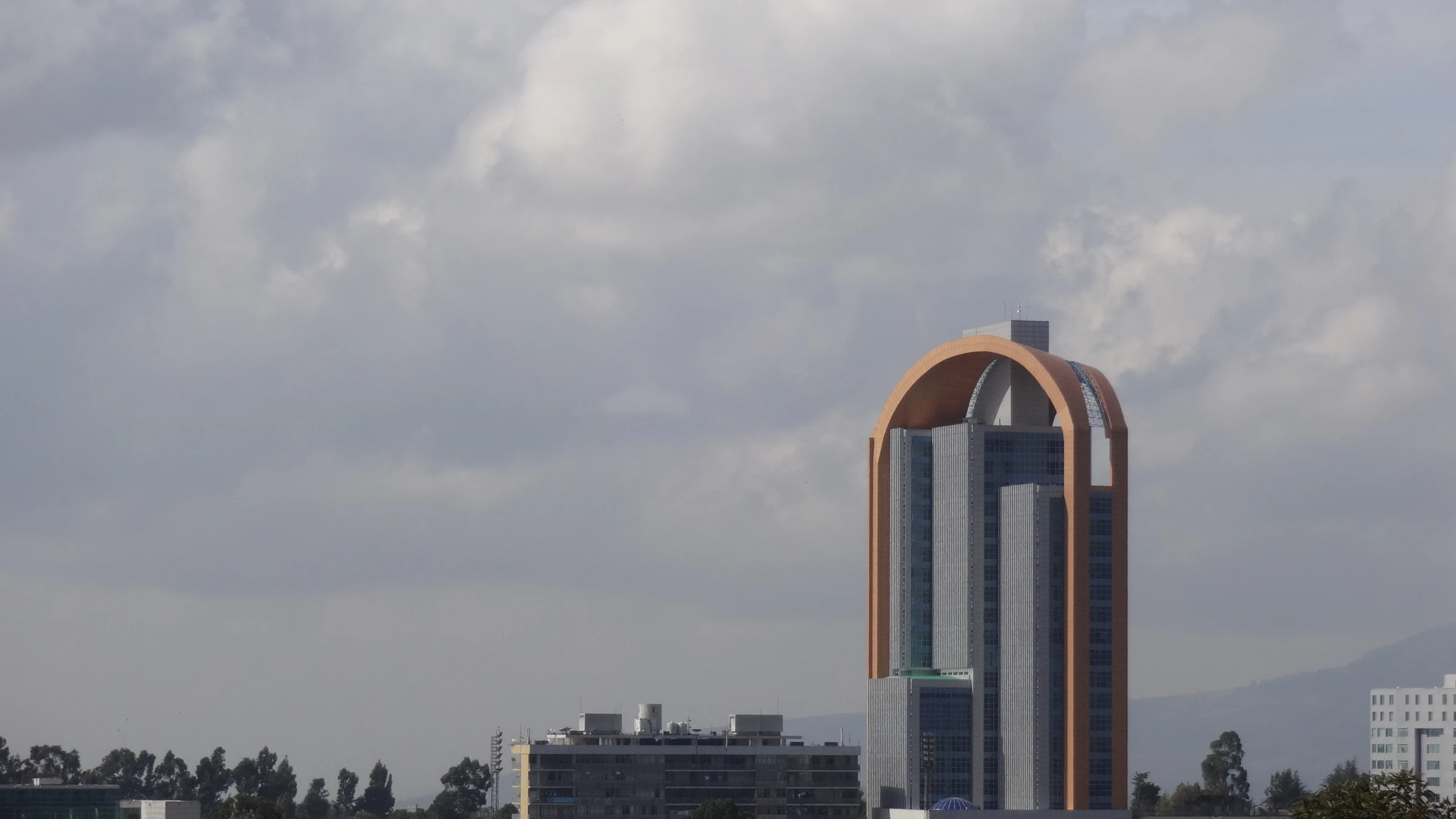 Wegagen Bank headquarters and surrounding Addis Ababa cityscape
